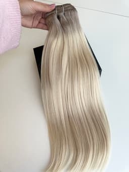 White Platinum Ombre Extensions #19/Silber White Platinum Ombre Extensions #19/Silber