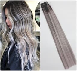 Extensiones Clip-On Luxe Balayage #1B Gris Brillante Extensiones Clip-On Luxe Balayage #1B Gris Brillante