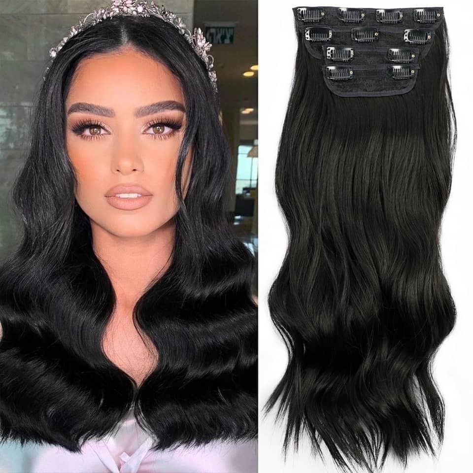Synthetische Clip-On Extensions (Super Volumen) Schwarz, 200g Synthetische Clip-On Extensions (Super Volumen) Schwarz, 200g