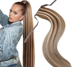 Luxus Balayage Pferdeschwanz mit Haarband #8 Hellgrau Luxus Balayage Pferdeschwanz mit Haarband #8 Hellgrau