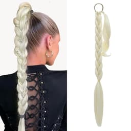Coada de par pentru impletituri, Blond Foarte Deschis, 70 cm Coada de par pentru impletituri, Blond Foarte Deschis, 70 cm