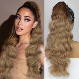 Haargummi mit Ombre-Zopf Mittleres Braun/Nussblond Haargummi mit Ombre-Zopf Mittleres Braun/Nussblond