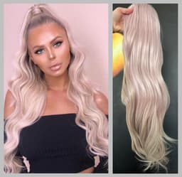 Coada de Par cu snur Blond Rose Coada de Par cu snur Blond Rose