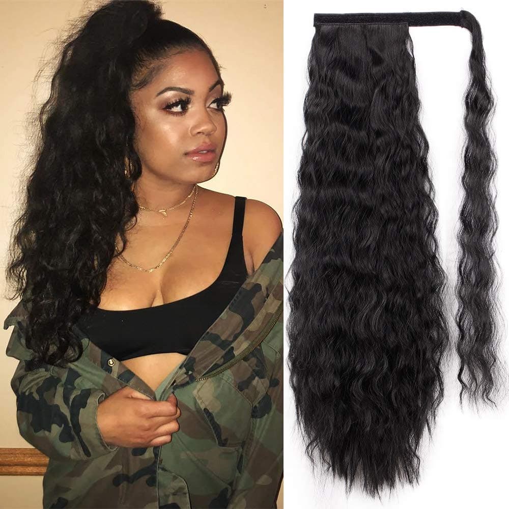 Locken-Zopf mit Klettverschluss #1 Schwarz CURLY Locken-Zopf mit Klettverschluss #1 Schwarz CURLY