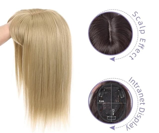 Teilperücke mit Pony Blond Beige Teilperücke mit Pony Blond Beige