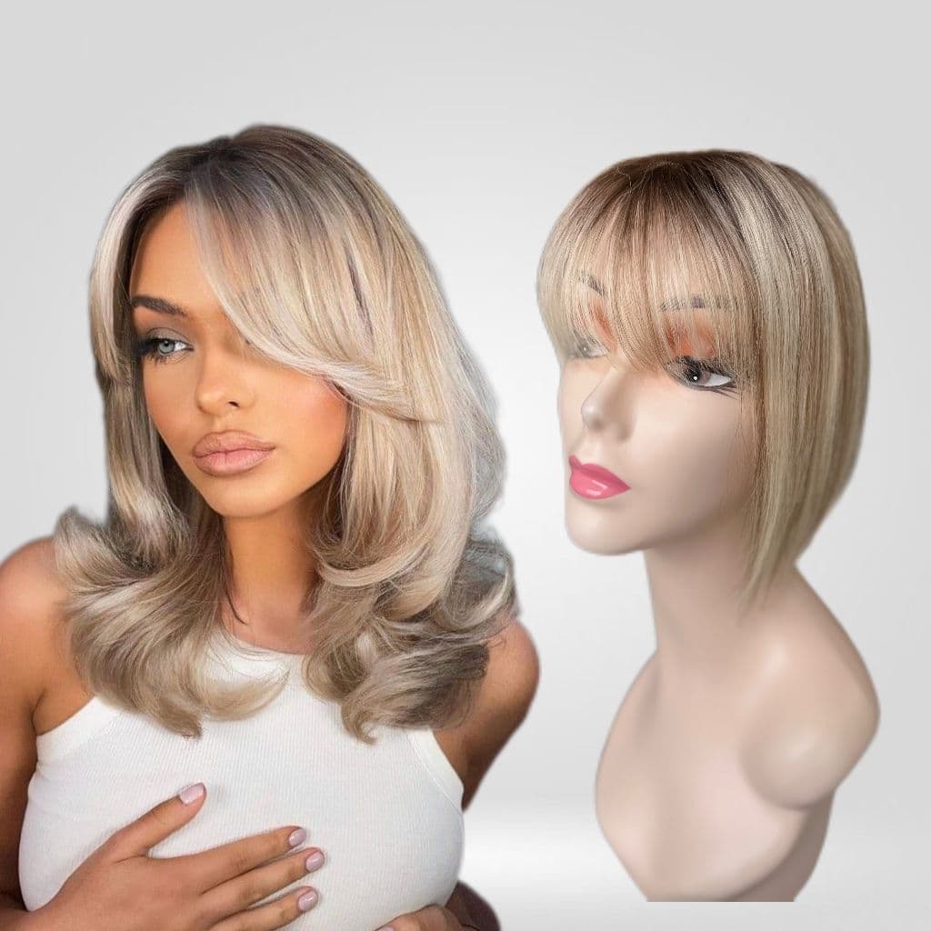 Teilperücke mit Balayage Pony #4 #60 Teilperücke mit Balayage Pony #4 #60