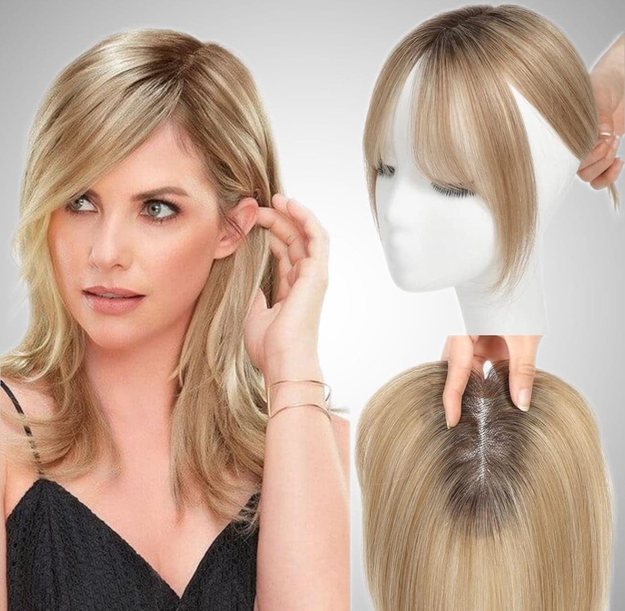 Parziale con frangia Ombre Satin Naturale / Biondo medio Parziale con frangia Ombre Satin Naturale / Biondo medio