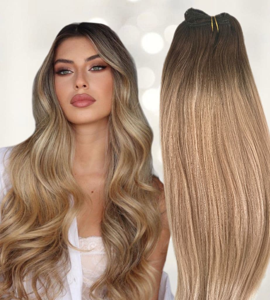 Clip-in Extensions White Platinum Ombre #4/20 Clip-in Extensions White Platinum Ombre #4/20