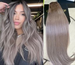 Extensiones Clip-on White Platinum Ombre 7/gris Extensiones Clip-on White Platinum Ombre 7/gris